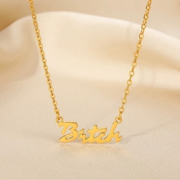 3 For $35 18K Gold Plated “B*tch” Pendant Necklace - Picture 5 of 6